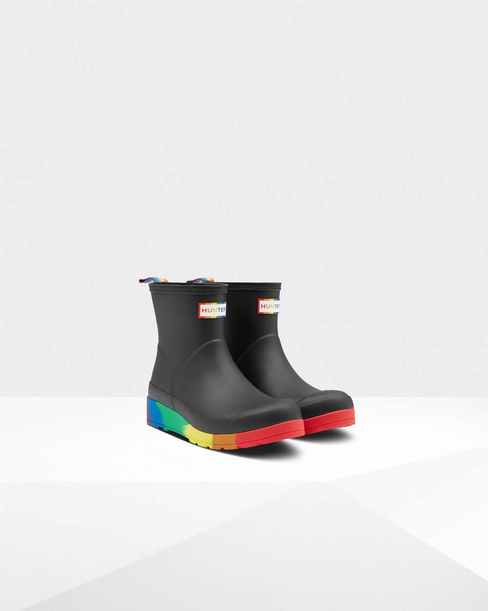 Women Hunter Original Pride Flatform Rain | Play Boots Black | NZ-98760-LCGX